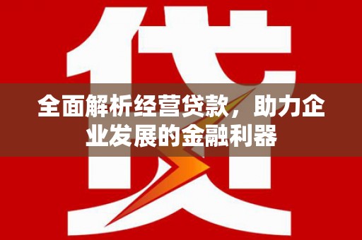 西城全面解析经营贷款，助力企业发展的金融利器