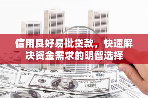 西城信用良好易批贷款，快速解决资金需求的明智选择