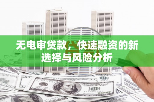 西城无电审贷款，快速融资的新选择与风险分析