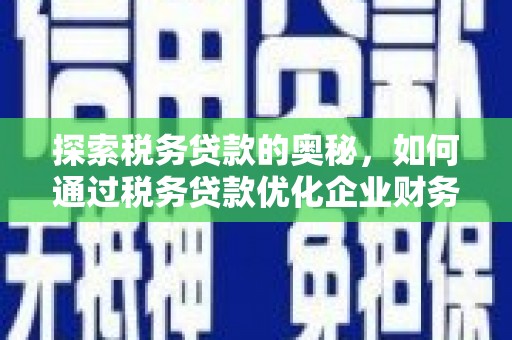 西城探索税务贷款的奥秘，如何通过税务贷款优化企业财务