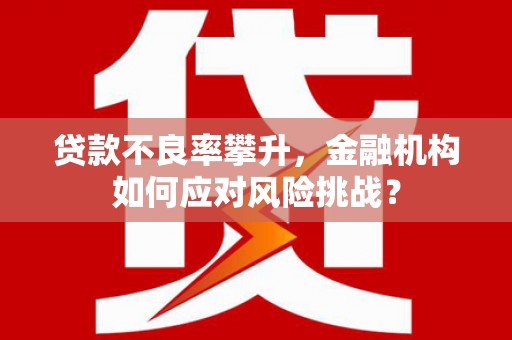 西城贷款不良率攀升，金融机构如何应对风险挑战？