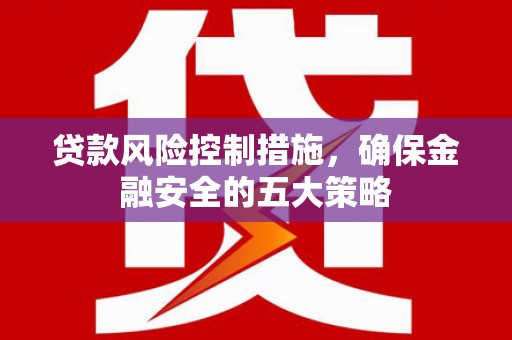 西城贷款风险控制措施，确保金融安全的五大策略
