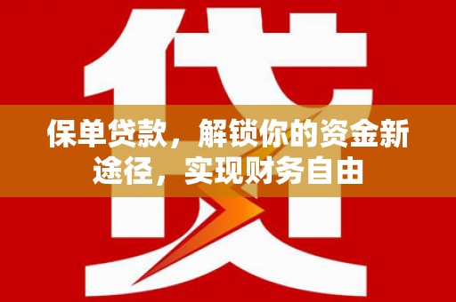 西城保单贷款，解锁你的资金新途径，实现财务自由