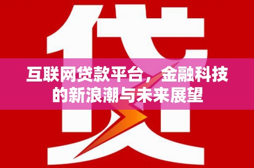 西城互联网贷款平台，金融科技的新浪潮与未来展望
